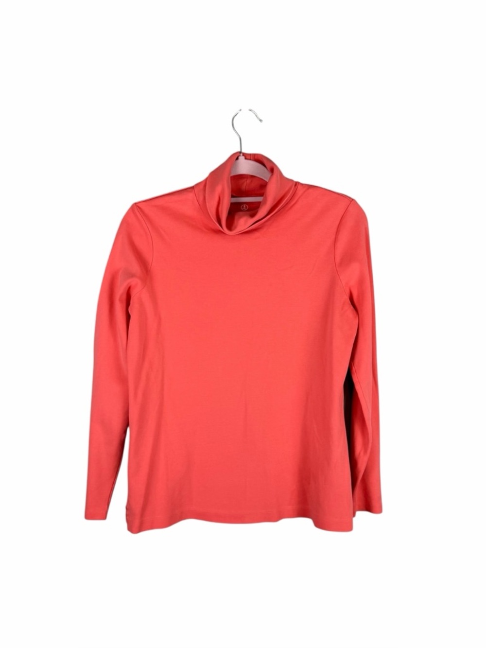 Lands’ End Coral Supima Cotton Turtleneck Top Relaxed Fit M/T 10-12
